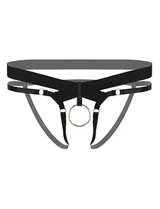 Perizoma Uomo In Ecopelle Wetlook Con O-Ring E Zip - Intimo Erotico Sexy, Jockstrap Aperto - Foto 10