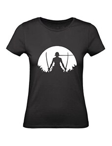 Social Crazy T-Shirt Donna Cotone Basic Super Vestibilita Top qualita - Zoro Moon - Divertente Humor Made in Italy (Nero, S)