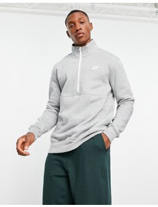 Nike - Club - Felpa grigia con zip corta-Grigio