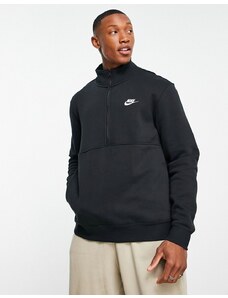 Nike Club - Felpa nera con zip corta-Nero