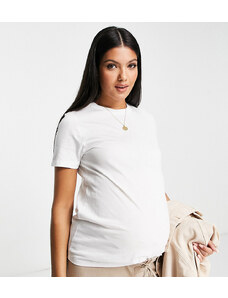 ASOS Maternity ASOS DESIGN Maternity - Ultimate - T-shirt girocollo bianca in misto cotone - WHITE-Bianco