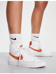 Nike - Blazer Mid 77 Vintage - Sneakers bianche e marroni effetto marmo-Bianco
