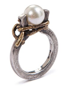 Glauco Cambi anello nodo con perla giapponese