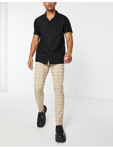 ASOS DESIGN - Pantaloni skinny color pietra a quadri grandi-Neutro
