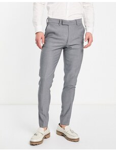ASOS DESIGN - Pantaloni da abito Oxford eleganti skinny grigio antracite