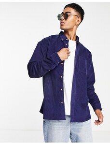 ASOS DESIGN - Camicia oversize in velluto a coste blu navy stile anni '90