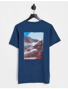 Columbia - Tech Trail - T-shirt blu navy con stampa sul retro