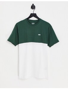 Vans - T-shirt verde e bianca colorblock