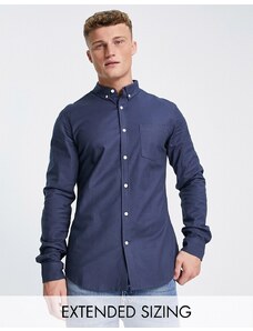 ASOS DESIGN - Camicia Oxford slim blu navy