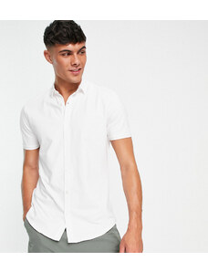 New Look - Camicia attillata a maniche corte in jersey bianca-Bianco