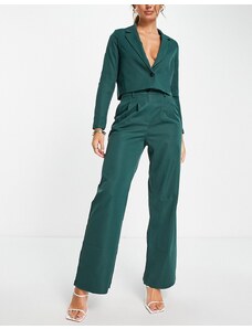 Urban Threads - Pantaloni a fondo ampio verde bosco in coordinato-Blu navy