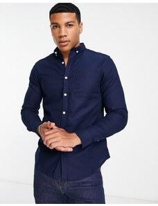 New Look - Camicia Oxford a maniche lunghe blu navy
