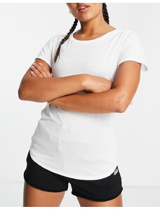 ASOS 4505 - T-shirt sportiva con scollo rotondo-Bianco