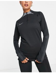 Nike Football - Strike Dri-FIT - Top midlayer nero con zip corta