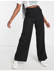 New Look - Pantaloni sartoriali a fondo ampio neri-Nero