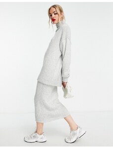 ASOS DESIGN - Gonna midi in maglia grigia-Grigio