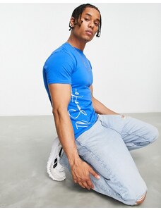Il Sarto - T-shirt cobalto con logo stampato-Blu