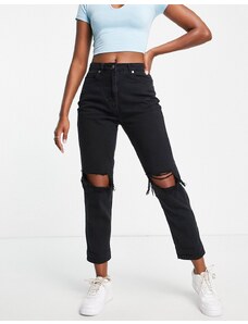 Parisian - Mom jeans antracite con strappi-Grigio