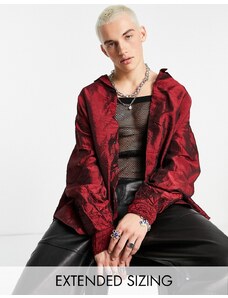 ASOS DESIGN - Camicia oversize anni '90 in nylon stropicciato rosso