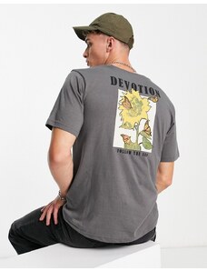 Bolongaro Trevor - T-shirt oversize grigia con stampa sul retro-Grigio