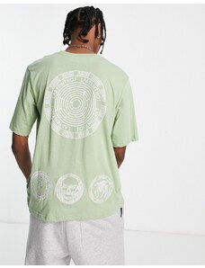 Bolongaro Trevor - T-shirt oversize verde con stampa sul retro