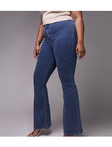 Topshop Curve - Joni - Jeans a zampa blu medio