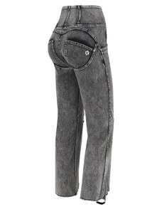 Freddy Jeans push up WR.UP wide bottom in denim navetta con strappi
