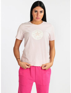 Converse T-shirt Donna In Cotone Manica Corta Rosa Taglia Xl