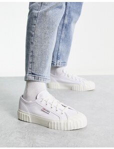 Superga - 2630 - Sneakers in pelle bianche a righe-Bianco