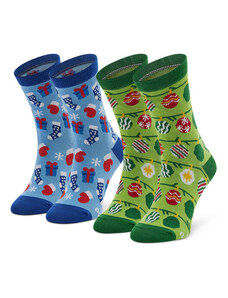 Set di 2 paia di calzini lunghi da bambini Rainbow Socks