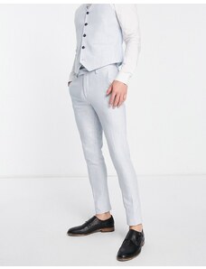ASOS DESIGN - Pantaloni da abito super skinny in misto lana blu a quadri pied de poule