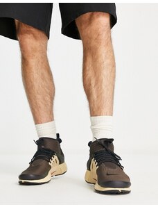 Nike - Air Presto Mid - Sneakers pratiche marroni e color sesamo-Marrone