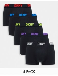 DKNY - Scottsdale - Confezione da 5 paia di boxer aderenti neri-Nero