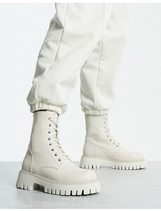 Koi Footwear - Stivali beige con lacci-Bianco