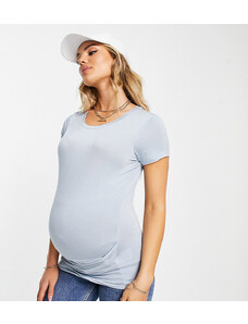 Cotton On Maternity - Top a maniche corte blu a portafoglio