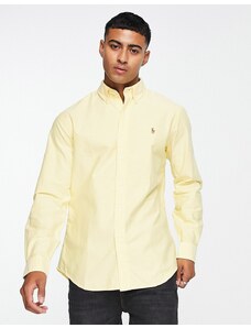 Polo Ralph Lauren - Camicia Oxford slim gialla con logo del cavallino-Giallo
