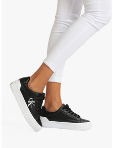 Calvin Klein Vulc Flatform Bold Sneakers In Pelle Donna Con Platform Basse Nero Taglia 37