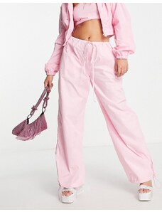 ASOS DESIGN - Pantaloni cargo stile paracadutista rosa in coordinato