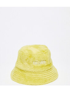 Reclaimed Vintage - Cappello da pescatore soffice testurizzato giallo acceso