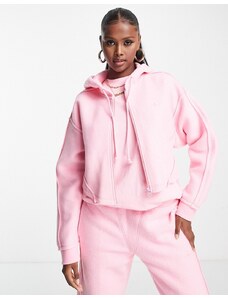 adidas Originals - Luxe - Felpa da casa rosa con cappuccio e zip