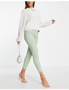 ASOS DESIGN - Pantaloni skinny a vita alta color salvia-Verde