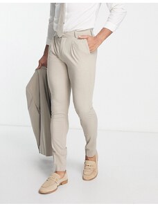 Noak - Camden - Pantaloni da abito premium skinny color pietra stretch-Neutro