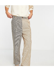 Reclaimed Vintage - Pantaloni a quadri con design diviso in coordinato-Multicolore