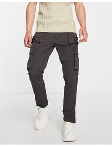 The Couture Club - Pantaloni cargo grigi con zip multiple-Grigio