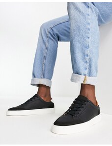 ASOS DESIGN - Sneakers nere con pannelli in camoscio sintetico-Nero