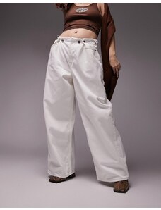 Topshop - Jeans bianchi con vita regolabile-Bianco