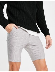 ASOS DESIGN - Pantaloncini skinny eleganti grigi a quadri Principe di Galles-Grigio
