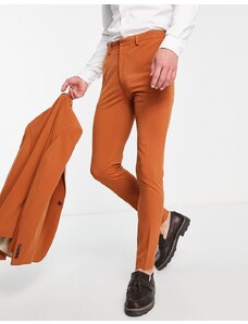 ASOS DESIGN - Pantaloni da abito super skinny color tabacco-Marrone
