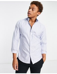 Selected Homme - Camicia slim elegante a righe azzurre facile da stirare-Blu