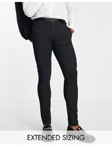 Noak - Pantaloni da smoking premium skinny neri elasticizzati-Nero
